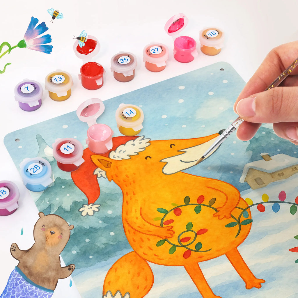 Paint by Numbers Metal Sign Fox Christmas Design Winter, Christmas, Christmas time, snow, Santa Claus, Saying beautiful, Christmas Eve, Fox, Gift Christmas, Foxes