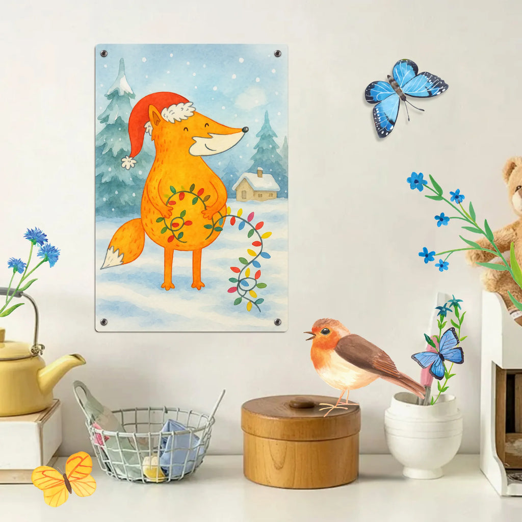 Paint by Numbers Metal Sign Fox Christmas Design Winter, Christmas, Christmas time, snow, Santa Claus, Saying beautiful, Christmas Eve, Fox, Gift Christmas, Foxes