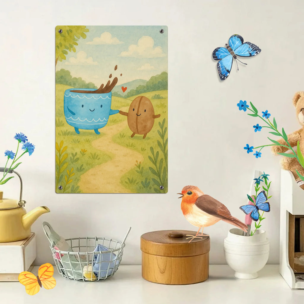 Malen nach Zahlen Metallschild Kaffee Bohne Design Kreativität, DIY, Baseln, Bastelidee, Ausmalbild, Malen, Künstler, Malen nach Zahlen, Kunstwerk, Tiermotive, Gute Laune, lustige Sprüche, Tiere, Zufriedenheit, Genuss, Kaffeebohne, Glück, Kaffee