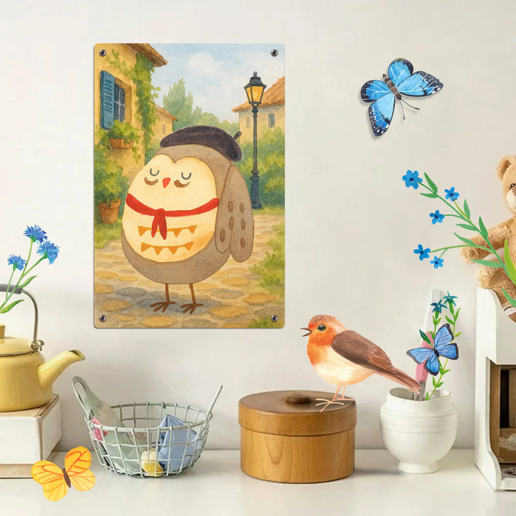 Malen nach Zahlen Metallschild Eule Frankreich Design Baseln, Malen, Künstler, Kunstwerk, Bastelidee, DIY, Malen nach Zahlen, Kreativität, Ausmalbild, Eule, Spruch Französisch, hibou, La vie est belle, Eule Deko, Spruch schön, Frankreich, Eulen, Owl, das Leben ist schön