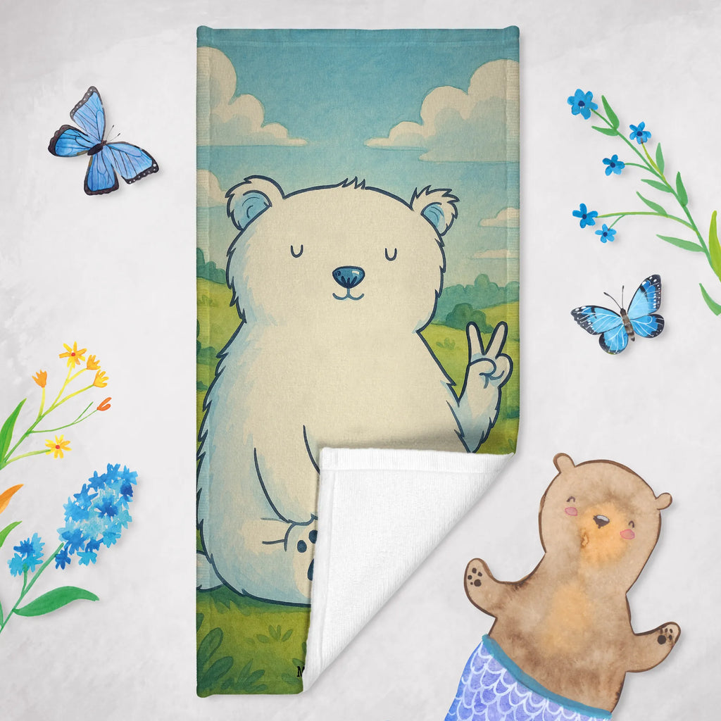 Badehandtuch Eisbär Faul Design Duschtuch, Badetuch, Strandtuch, Saunatuch, Kinder Handtuch, Bär, Teddy, Teddybär, Eisbär, Nordpol, Faul, Entspannen, Relaxen, Büro, Arbeit, Bürojob, Arbeitsplatz, Homeoffice