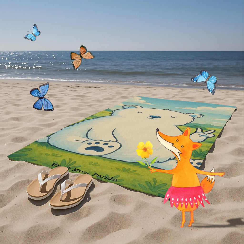 Badehandtuch Eisbär Faul Design Duschtuch, Badetuch, Strandtuch, Saunatuch, Kinder Handtuch, Bär, Teddy, Teddybär, Eisbär, Nordpol, Faul, Entspannen, Relaxen, Büro, Arbeit, Bürojob, Arbeitsplatz, Homeoffice