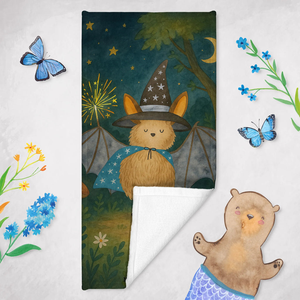 Badehandtuch Fledermaus Zauberer Design Duschtuch, Badetuch, Strandtuch, Saunatuch, Kinder Handtuch, Tiermotive, Gute Laune, lustige Sprüche, Tiere, Fledermaus, Fledermäuse, Zauberer, Magier, Frauen, reinsteigern