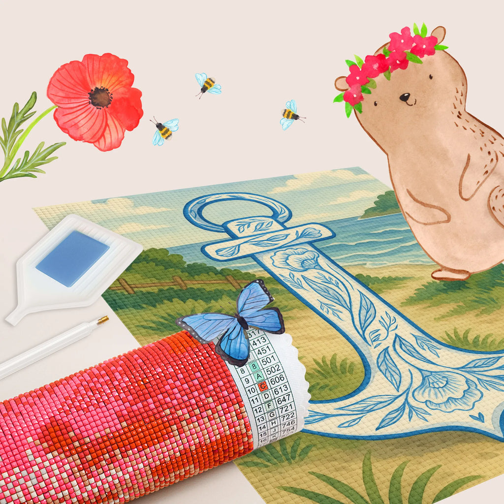 Diamond Painting anchor Blue Design small animals, cute, funny, cute animal motives, hand drawn, small world, funny sayings, good mood, happy, gifts, gift ideas, special gifts, animal lover, card