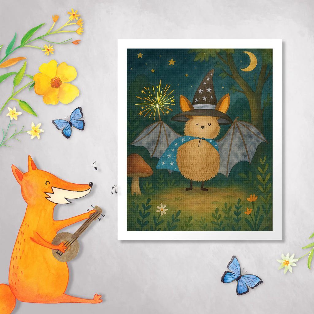 Diamond Painting bat wizard Design small animals, cute, funny, cute animal motives, hand drawn, small world, funny sayings, good mood, happy, gifts, gift ideas, special gifts, animal lover, card, sorcerers, magicians, get in, women, bats, Bats