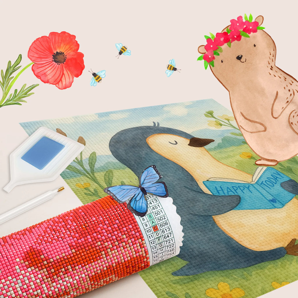 Diamond Painting Penguin A book Design Penguin, North Pole, Winter, Penguins, leisure, holidays, doing nothing, lazing around, vacation, bookworm, book, penguins, reading