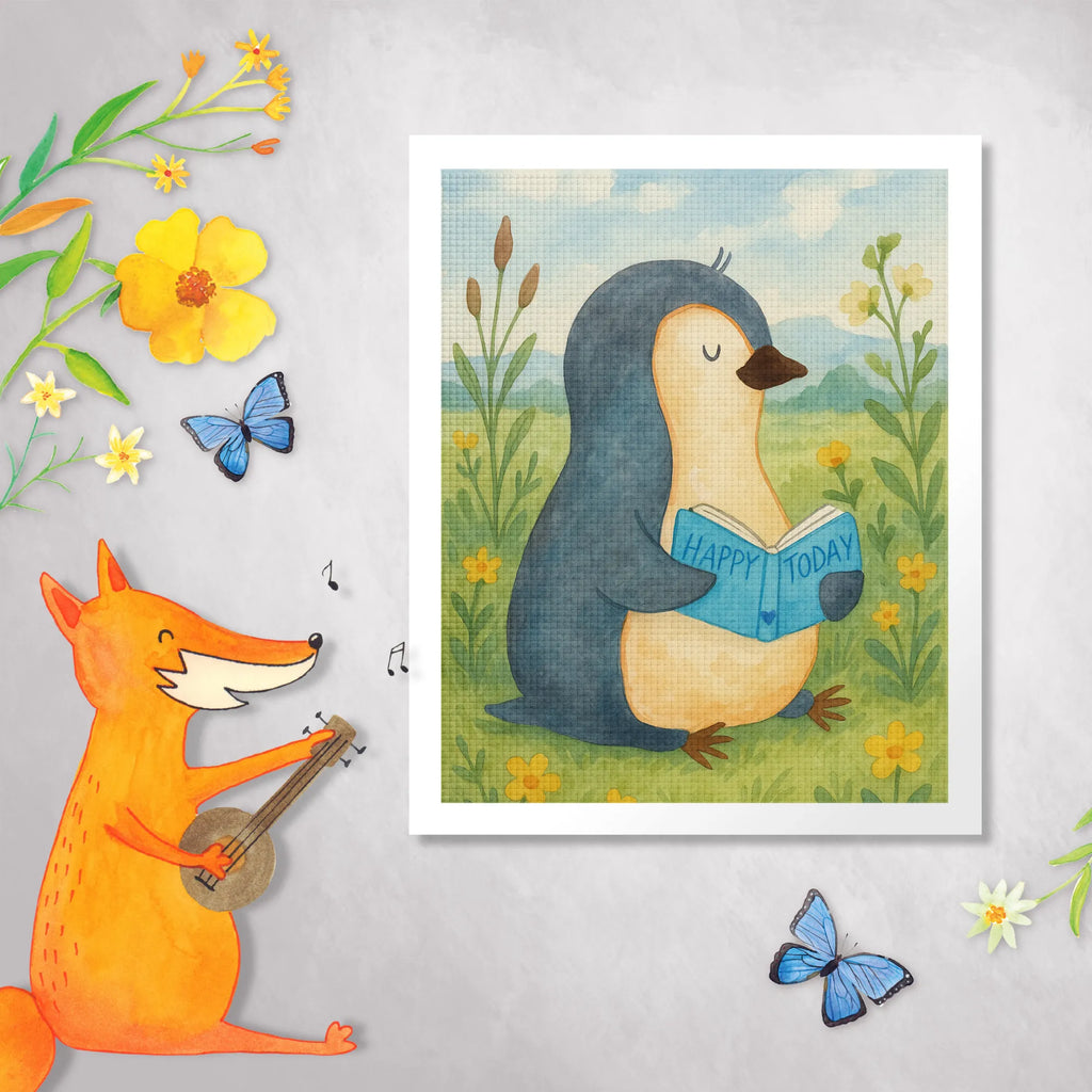 Diamond Painting Penguin A book Design Penguin, North Pole, Winter, Penguins, leisure, holidays, doing nothing, lazing around, vacation, bookworm, book, penguins, reading