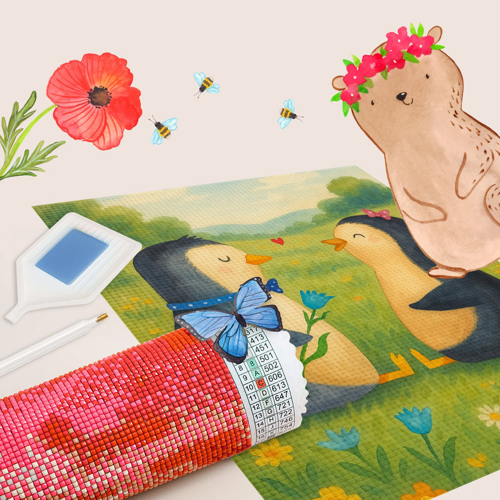 Diamond Painting Penguin pair Design Penguin, North Pole, Winter, Penguins, wedding gift, penguins, great love, dream couple, wedding, lovers, engagement, proof of love, love, love gift, anniversary, wedding day, penguin