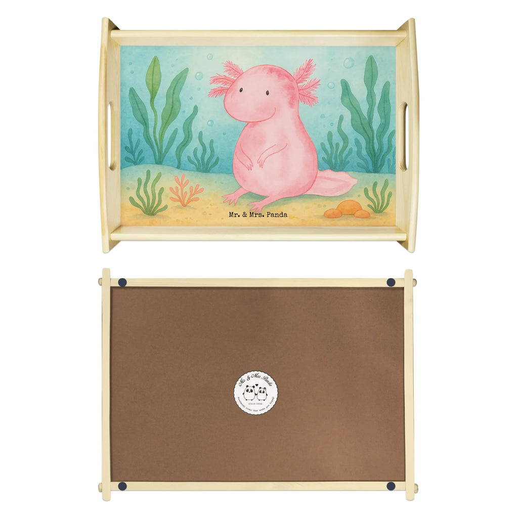 Taca serwisowa aksolotl null Design Serviertablett, Tablett, Holztablett, Küchentablett, Dekotablett, Frühstückstablett, Axolotl, Molch, Axolot, vergnügt, fröhlich, zufrieden, Lebensstil, Weisheit, Lebensweisheit, Liebe, Freundin