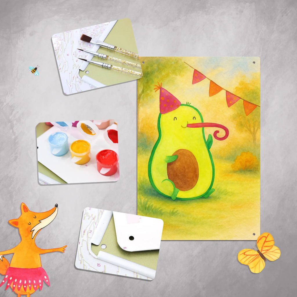 Paint by Numbers Metal Sign avocado Birthday Design avocado, vegetables
