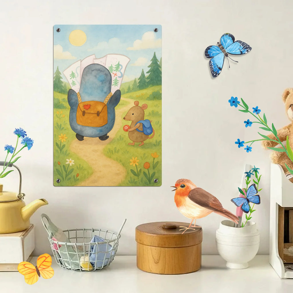 Malen nach Zahlen Metallschild Pinguin & Maus Wanderer Design Baseln, Malen nach Zahlen, Künstler, Malen, DIY, Kreativität, Ausmalbild, Kunstwerk, Bastelidee, Pinguin, Roadtrip, Abenteuer, Wanderlust, Abenteurer, Ausflug, Pinguine, wandern