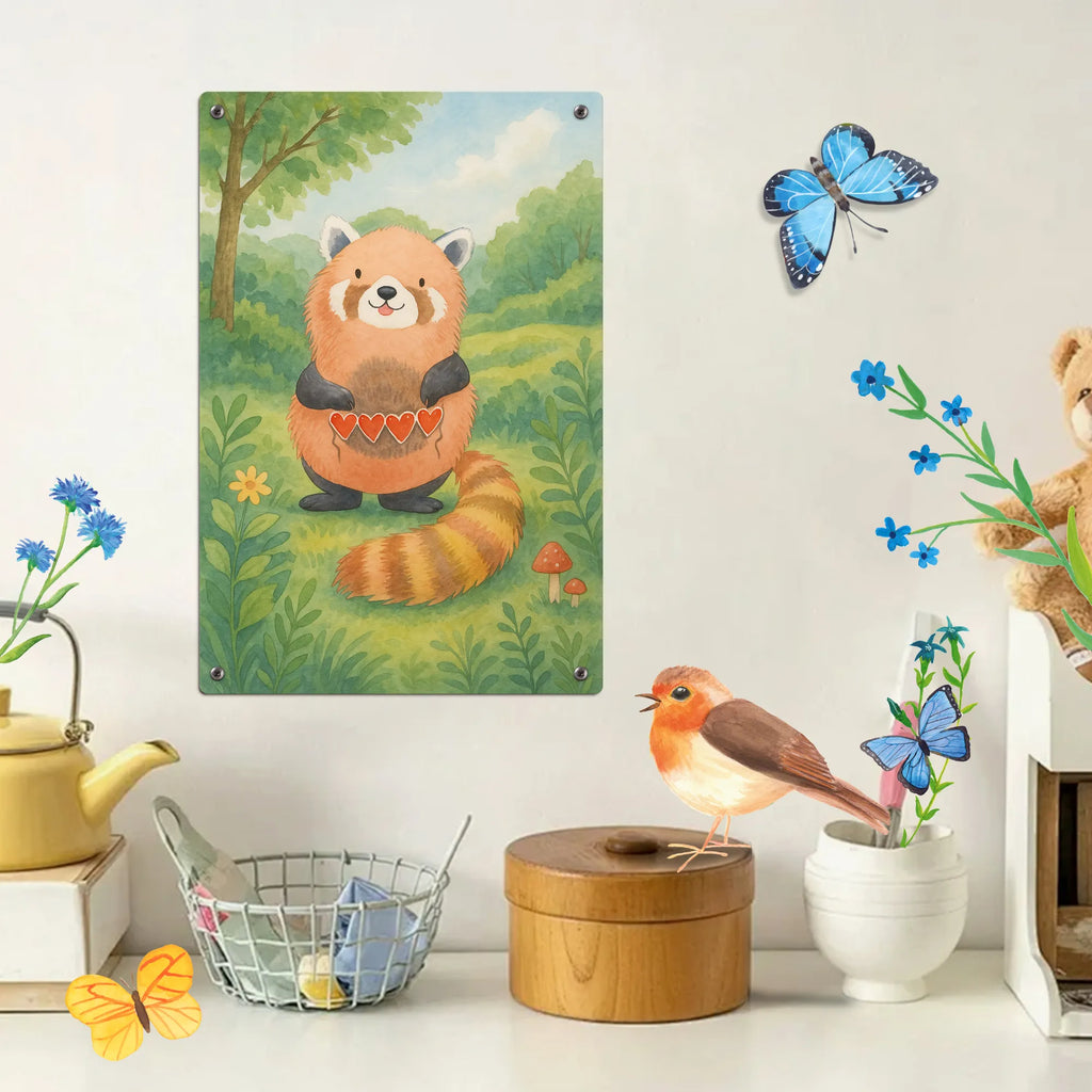 Metalowy szyld do malowania po numerach Czerwony Panda Design Motywy zwierzęce, dobra energia, zabawne powiedzonka, zwierzęta