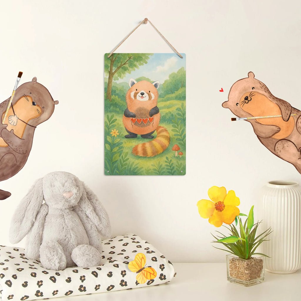 Metalowy szyld do malowania po numerach Czerwony Panda Design Motywy zwierzęce, dobra energia, zabawne powiedzonka, zwierzęta