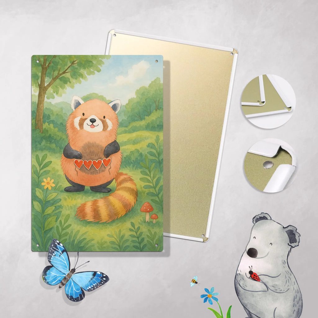 Metalowy szyld do malowania po numerach Czerwony Panda Design Motywy zwierzęce, dobra energia, zabawne powiedzonka, zwierzęta
