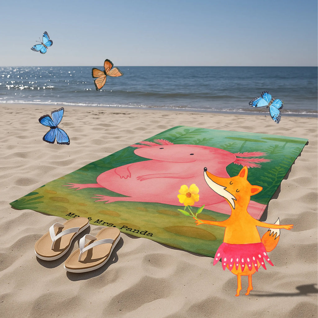 Badehandtuch Axolotl Niedlich Design Duschtuch, Badetuch, Strandtuch, Saunatuch, Kinder Handtuch, Axolotl, Molch, Axolot, vergnügt, fröhlich, zufrieden, Lebensstil, Weisheit, Lebensweisheit, Liebe, Freundin