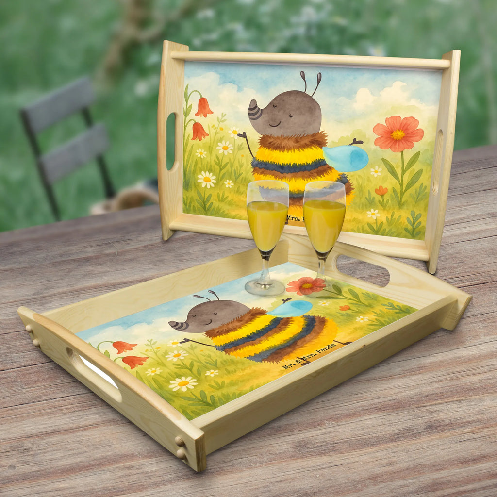 Serviertablett Hummel flauschig Design Serviertablett, Tablett, Holztablett, Küchentablett, Dekotablett, Frühstückstablett, Tiermotive, Gute Laune, lustige Sprüche, Tiere, Hummel, Flauschig, Biene, Blume, Natur
