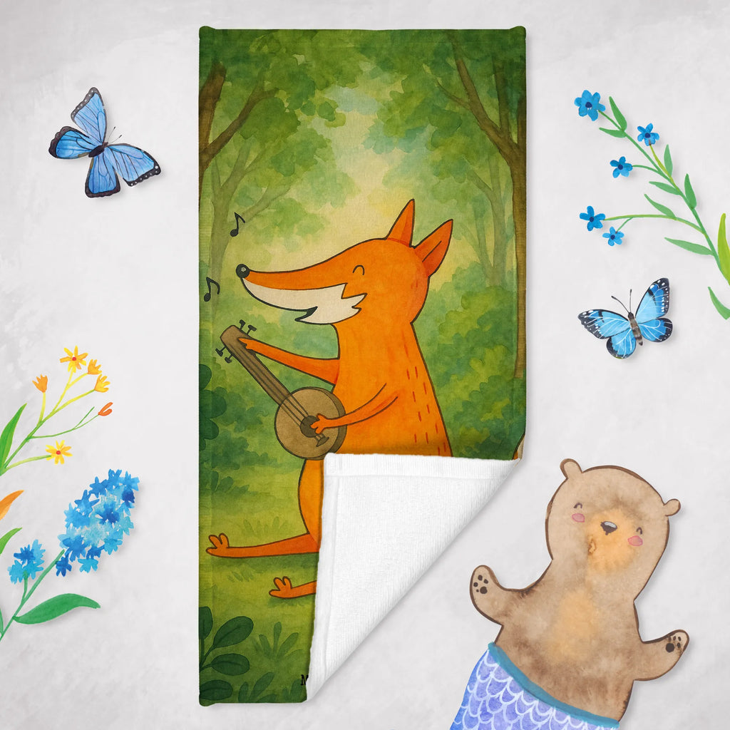 Badehandtuch Fuchs Gitarre Design Duschtuch, Badetuch, Strandtuch, Saunatuch, Kinder Handtuch, Fuchs, Füchse, Geschenk Musiker, Musik Spruch, Musikerin, Sänger, Sängerin, Gitarre