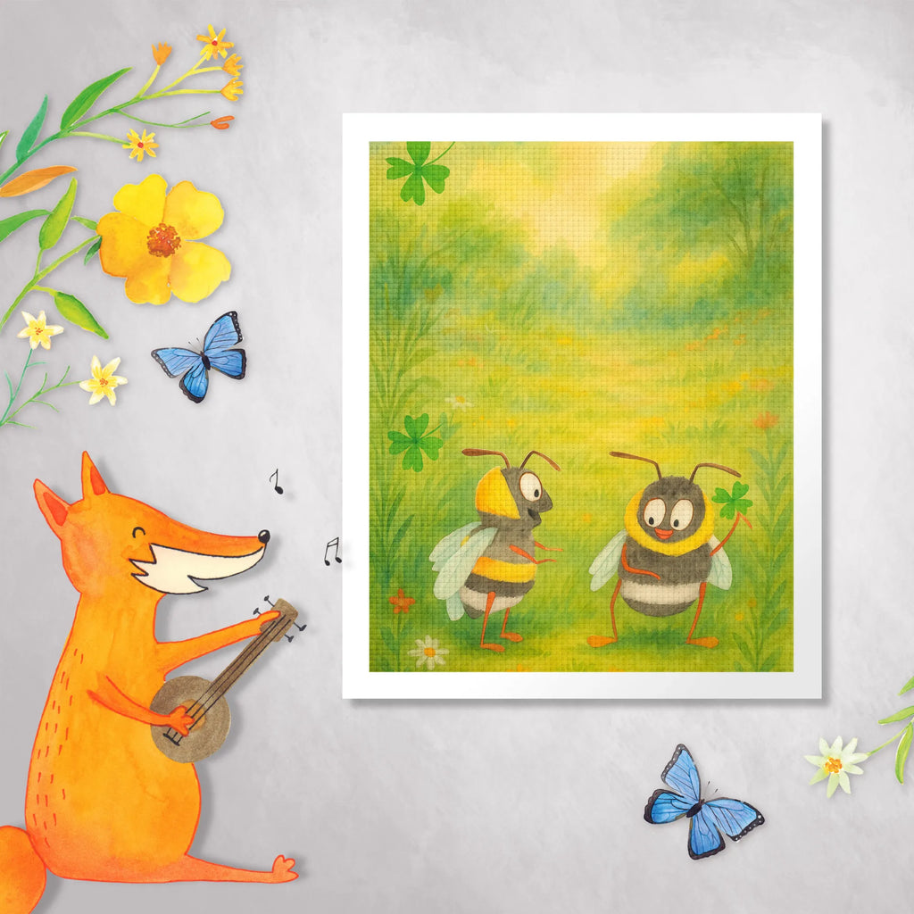 Obraz diamentowy Trzmiele koniczyna Design Motywy zwierzęce, dobra energia, zabawne powiedzonka, zwierzęta