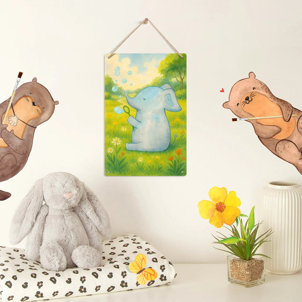 Metalowy szyld do malowania po numerach słoń bańki mydlane Design Motywy zwierzęce, dobra energia, zabawne powiedzonka, zwierzęta