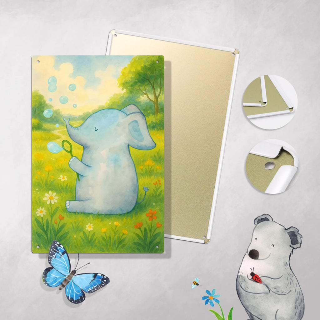 Metalowy szyld do malowania po numerach słoń bańki mydlane Design Motywy zwierzęce, dobra energia, zabawne powiedzonka, zwierzęta