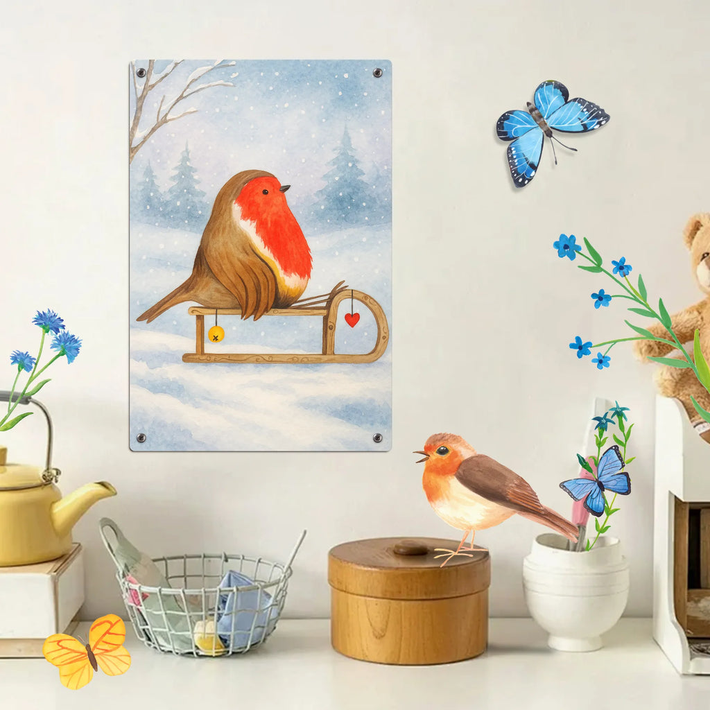 Malen nach Zahlen Metallschild Rotkehlchen Schlitten Design Kreativität, Malen nach Zahlen, Bastelidee, Baseln, Künstler, Ausmalbild, DIY, Malen, Kunstwerk, Winter, Weihnachten, Weihnachtsdeko, Nikolaus, Advent, Heiligabend, Wintermotiv, Vogel, Schlitten