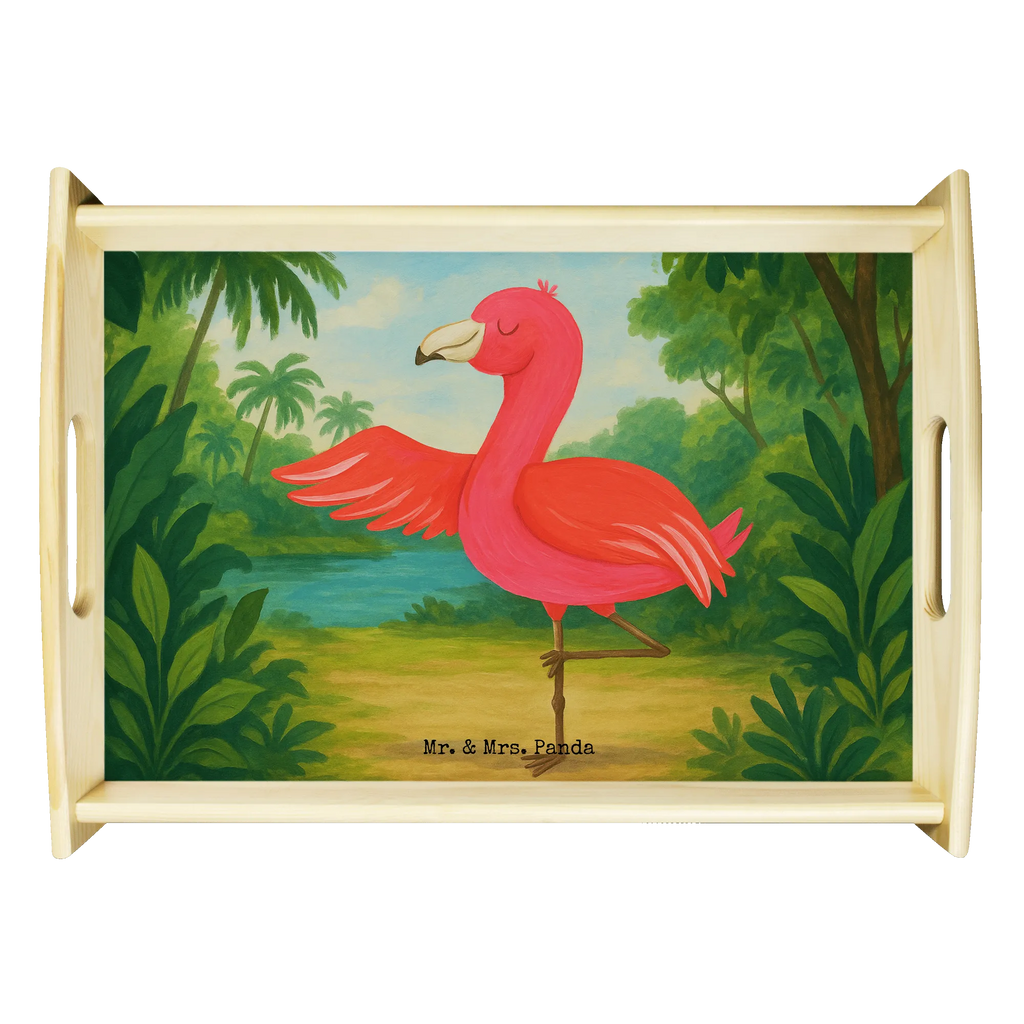 Serviertablett Flamingo Yoga Design Serviertablett, Tablett, Holztablett, Küchentablett, Dekotablett, Frühstückstablett, Flamingo, Vogel, Yoga, Namaste, Achtsamkeit, Yoga-Übung, Entspannung, Ärger, Aufregen, Tiefenentspannung