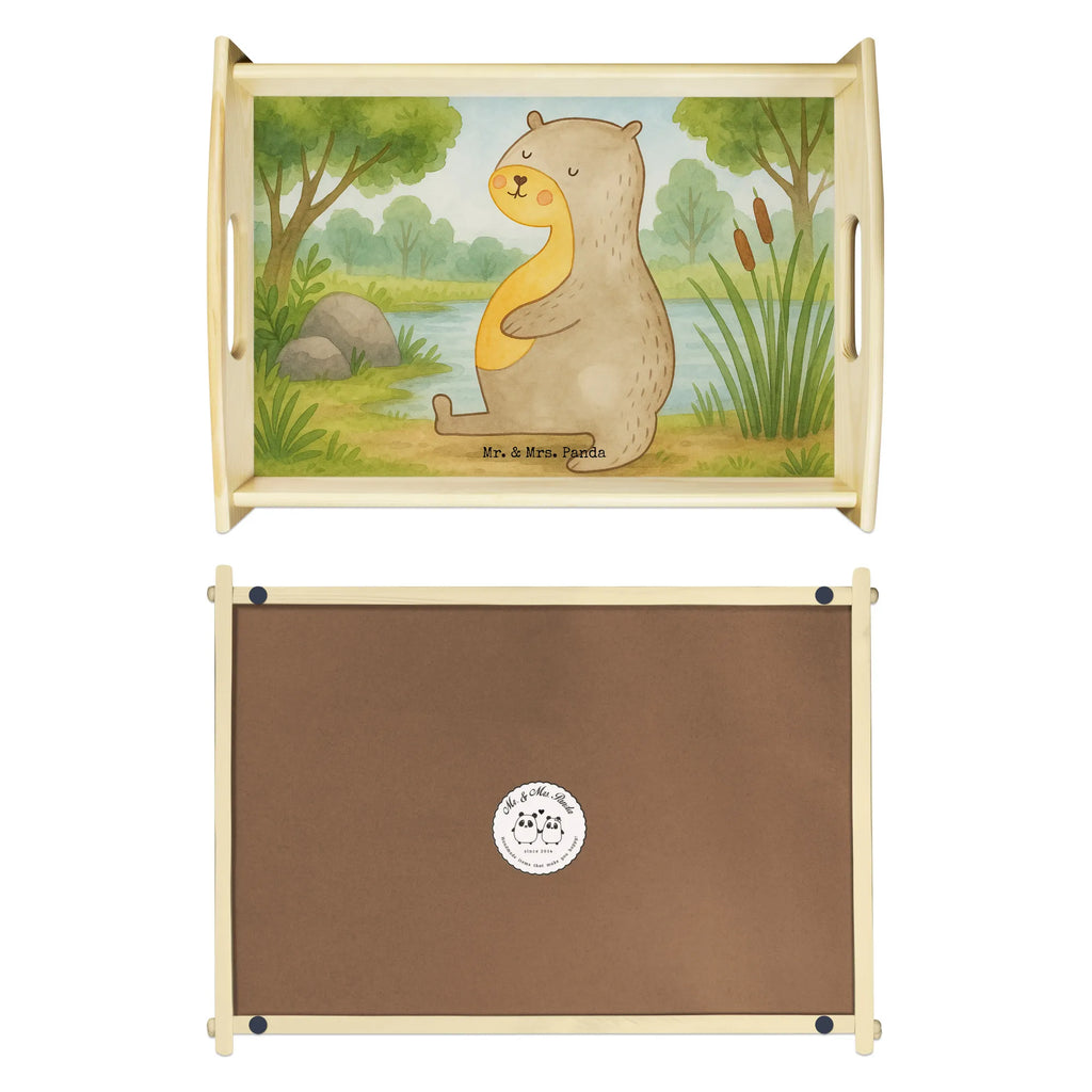 Serviertablett Otter Bauch Design Serviertablett, Tablett, Holztablett, Küchentablett, Dekotablett, Frühstückstablett, Otter, Fischotter, Seeotter, Otter Seeotter See Otter