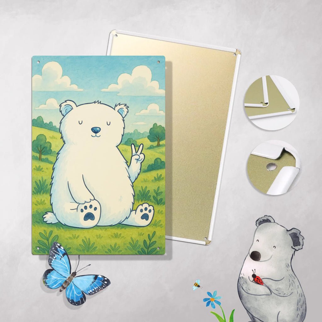 Paint by Numbers Metal Sign Icebear Lazy Design bear, teddy, teddy bear, cuddly toy, office, workplace, relaxing, lazy, work, North Pole, Polar bear, home office, office job