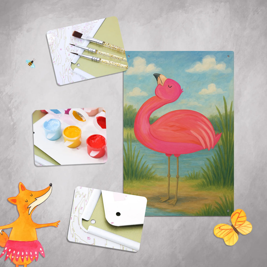 Paint by Numbers Metal Sign flamingo Proud Design Flamingo, pink, pink bird, bird of paradise, red, flamingo decoration, gift pink, gifts, gift idea, children, adults, girls, flamingo fans, summer, vacation, sea, unusual gifts in pink, pink gifts, girls gifts, small gifts, Caribbean feeling, funny sayings, proud, best friend, daughter, joy, self-acceptance, sister, self-love, friend, mom