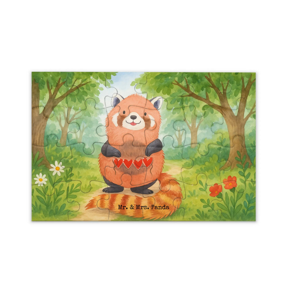 Puzzle Roter Panda Design Puzzle, Tiermotive, Gute Laune, lustige Sprüche, Tiere, Panda, Liebe, Rot, Herz, Liebling, Lieblingsmensch