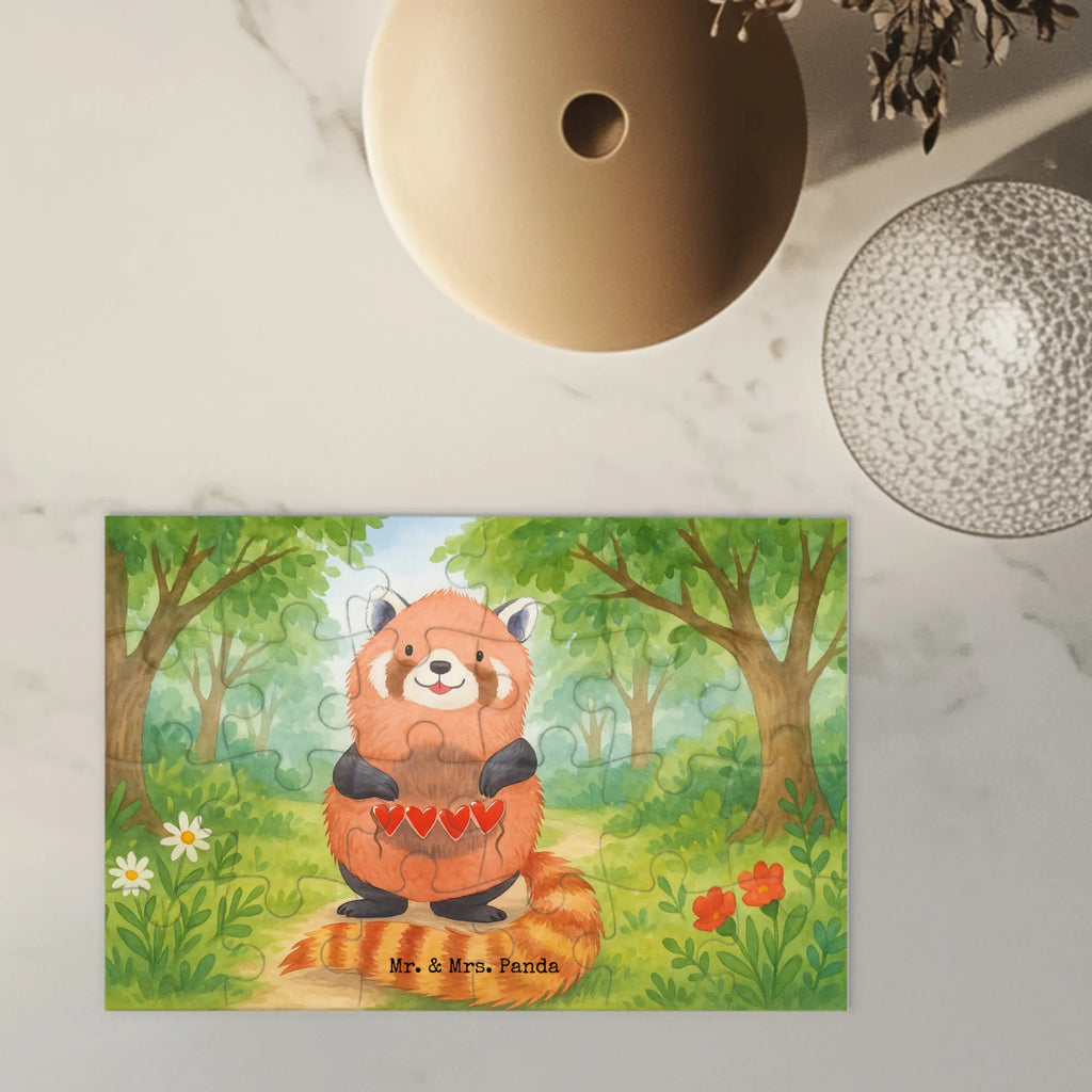 Puzzle Roter Panda Design Puzzle, Tiermotive, Gute Laune, lustige Sprüche, Tiere, Panda, Liebe, Rot, Herz, Liebling, Lieblingsmensch