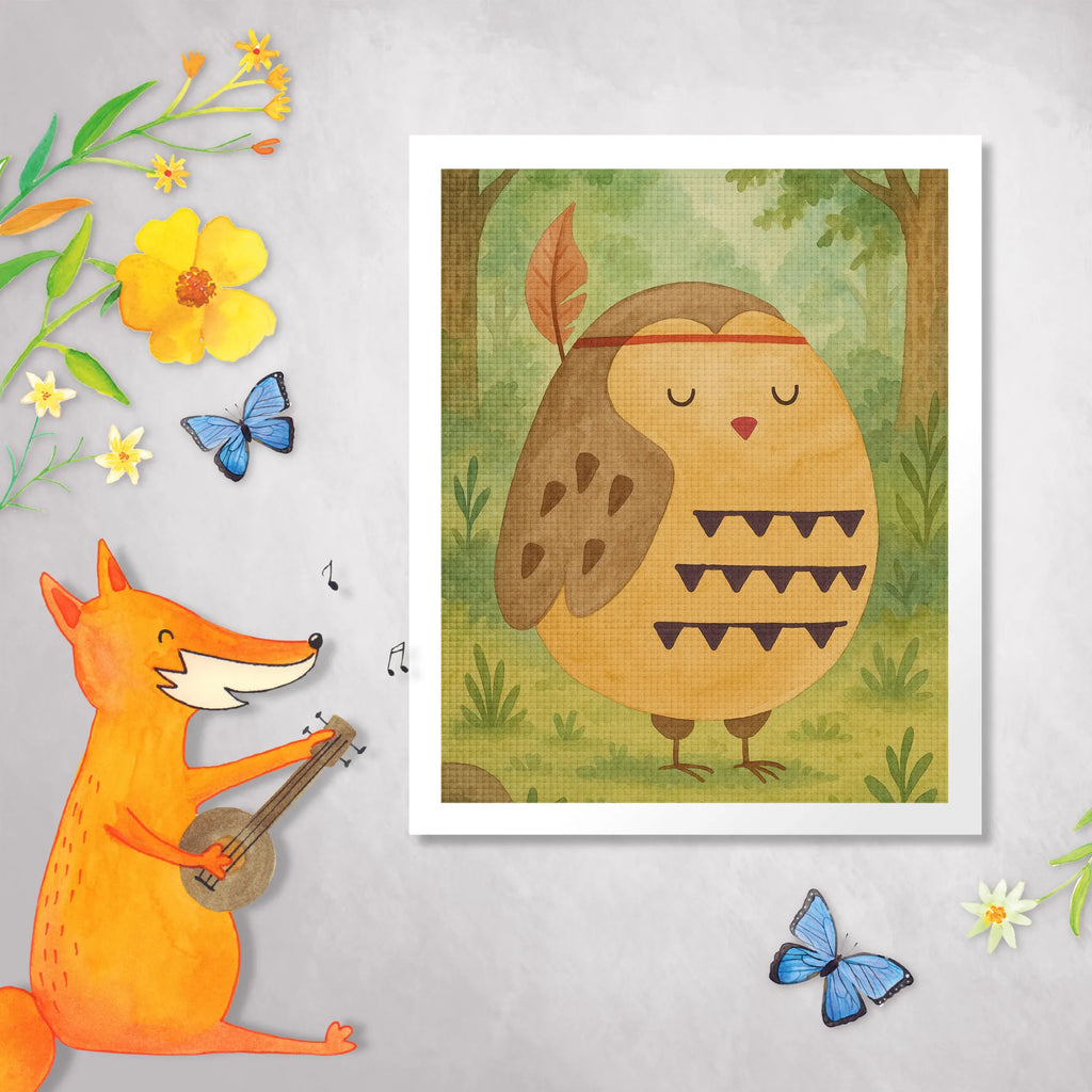 Diamond Painting Owl feather headdress Design owl, forest animal, bird, nocturnal, gift ideas, birthday present, illustrated, funny, romantic gift, owl decor, Indian saying, Feather decoration, Travel saying, Decoration, Owl decoration, Owl, Life is an adventure, Beautiful saying