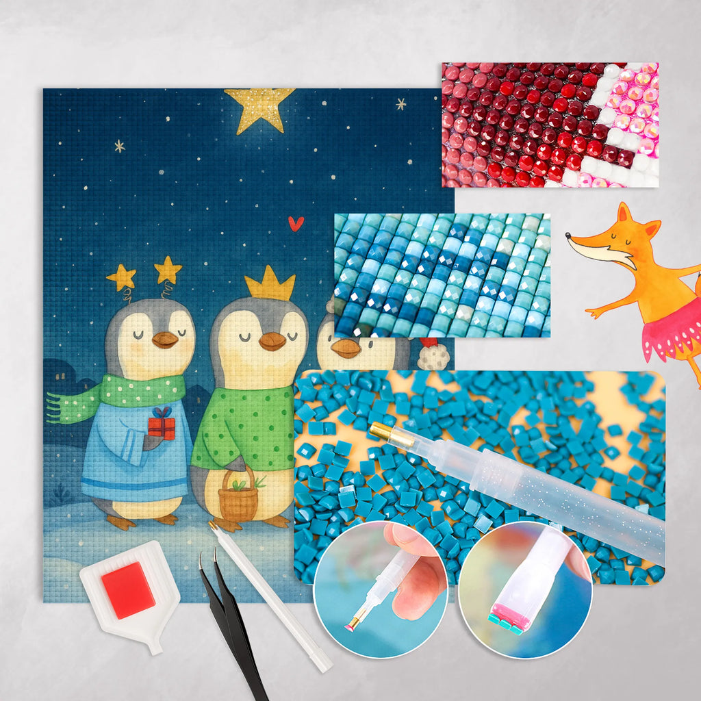 Diamond Painting wintertime Holy Three Kings Design Winter, Christmas, Christmas time, snow, Santa Claus, Christmas days, Christmas present, Epiphany, Christmas Eve