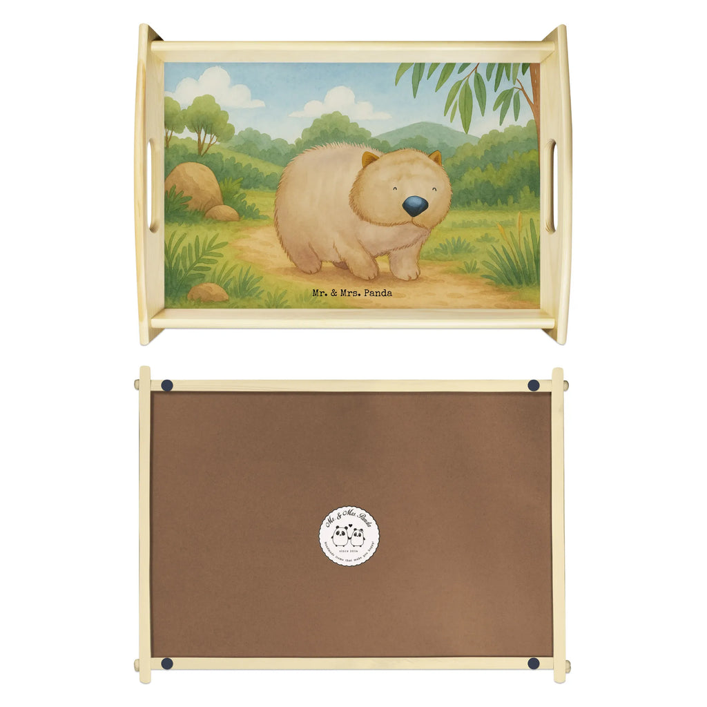 Serviertablett Wombat Design Serviertablett, Tablett, Holztablett, Küchentablett, Dekotablett, Frühstückstablett, Tiermotive, Gute Laune, lustige Sprüche, Tiere, Wombat, Das Leben ist schön, Motivation, Spruch, Australien