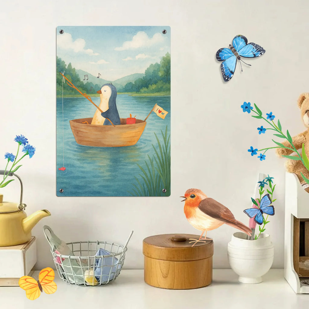 Paint by Numbers Metal Sign Penguin fishing boat Design Penguin, North Pole, Winter, Penguins, life, fishing, divorce, motivation, penguins, enjoy, gift idea heartache, new beginning, separation, new start, boat, fishing boat, love of life