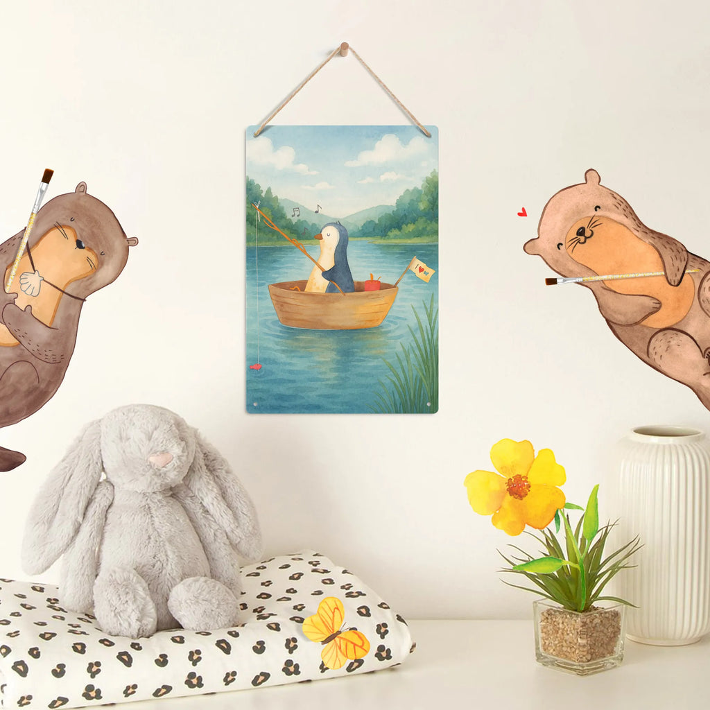 Paint by Numbers Metal Sign Penguin fishing boat Design Penguin, North Pole, Winter, Penguins, life, fishing, divorce, motivation, penguins, enjoy, gift idea heartache, new beginning, separation, new start, boat, fishing boat, love of life