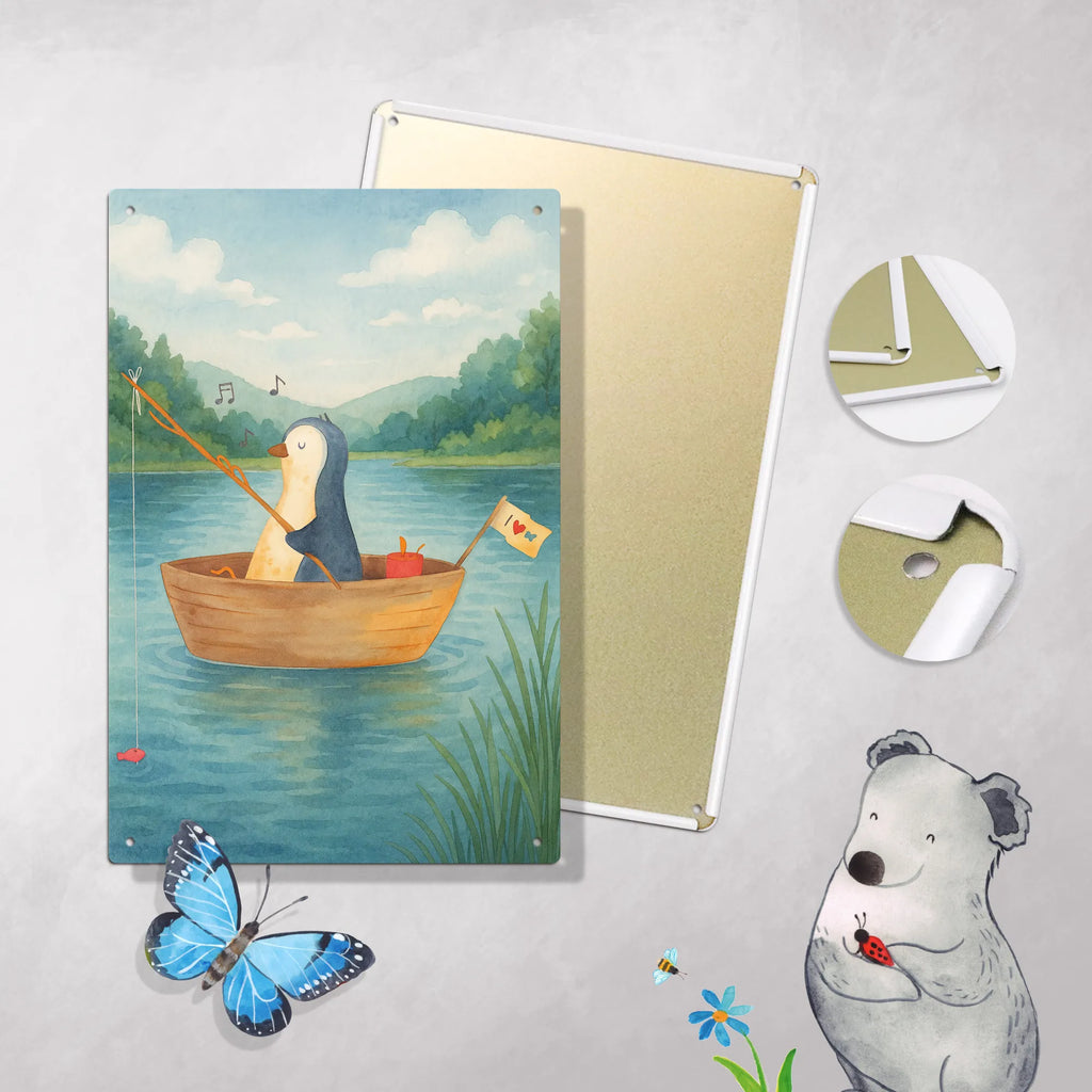 Paint by Numbers Metal Sign Penguin fishing boat Design Penguin, North Pole, Winter, Penguins, life, fishing, divorce, motivation, penguins, enjoy, gift idea heartache, new beginning, separation, new start, boat, fishing boat, love of life