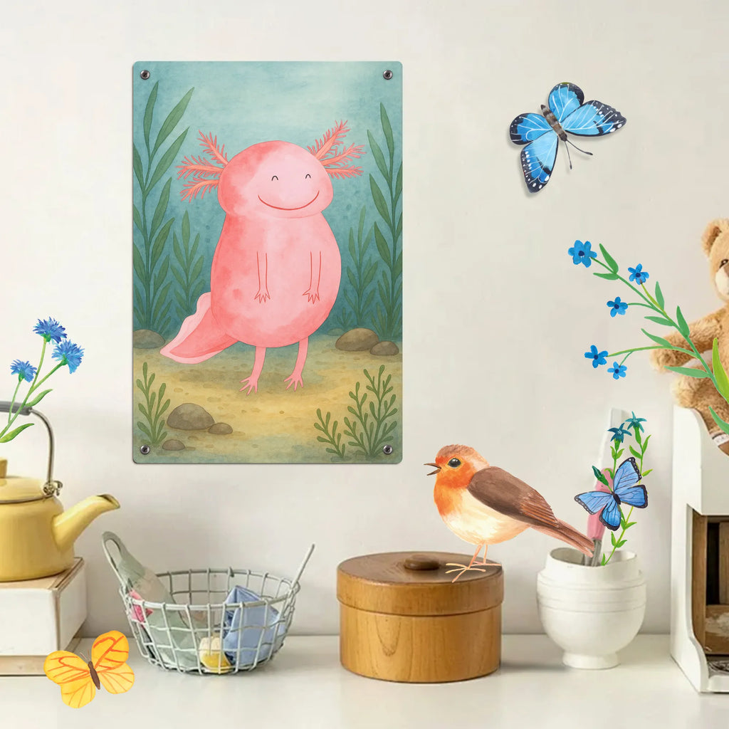 Paint by Numbers Metal Sign axolotl Happy Design Axolotl, Axelotl, marine animals, Mexican walking fish, salamander, tail, good mood, amphibian, axolot, motivation, axolotl