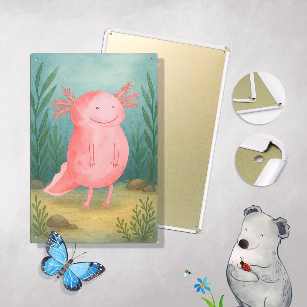 Paint by Numbers Metal Sign axolotl Happy Design Axolotl, Axelotl, marine animals, Mexican walking fish, salamander, tail, good mood, amphibian, axolot, motivation, axolotl