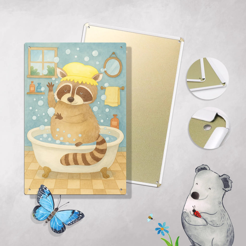 Paint by Numbers Metal Sign Raccoon Design small animals, cute, funny, cute animal motives, hand drawn, small world, funny sayings, good mood, happy, gifts, gift ideas, special gifts, animal lover, card, daydreaming, plan, wash, soap bubbles, raccoon