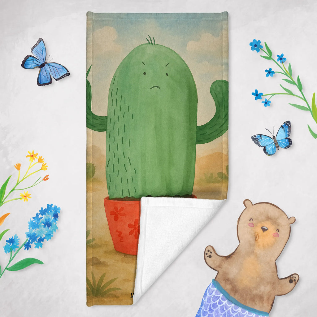 Badehandtuch Kaktus Wut Design Duschtuch, Badetuch, Strandtuch, Saunatuch, Kinder Handtuch, Kaktus, Kakteen, ärgern, Büro, Schule, Büroalltag, Chefin, Kollege, Kollegin, wütend