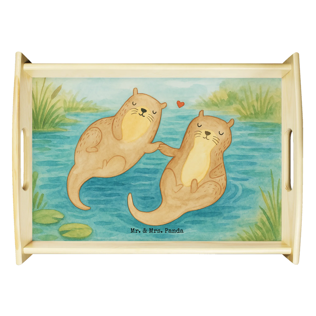 Serviertablett Otter Hände halten Design Serviertablett, Tablett, Holztablett, Küchentablett, Dekotablett, Frühstückstablett, Otter, Fischotter, Seeotter, Otter Seeotter See Otter