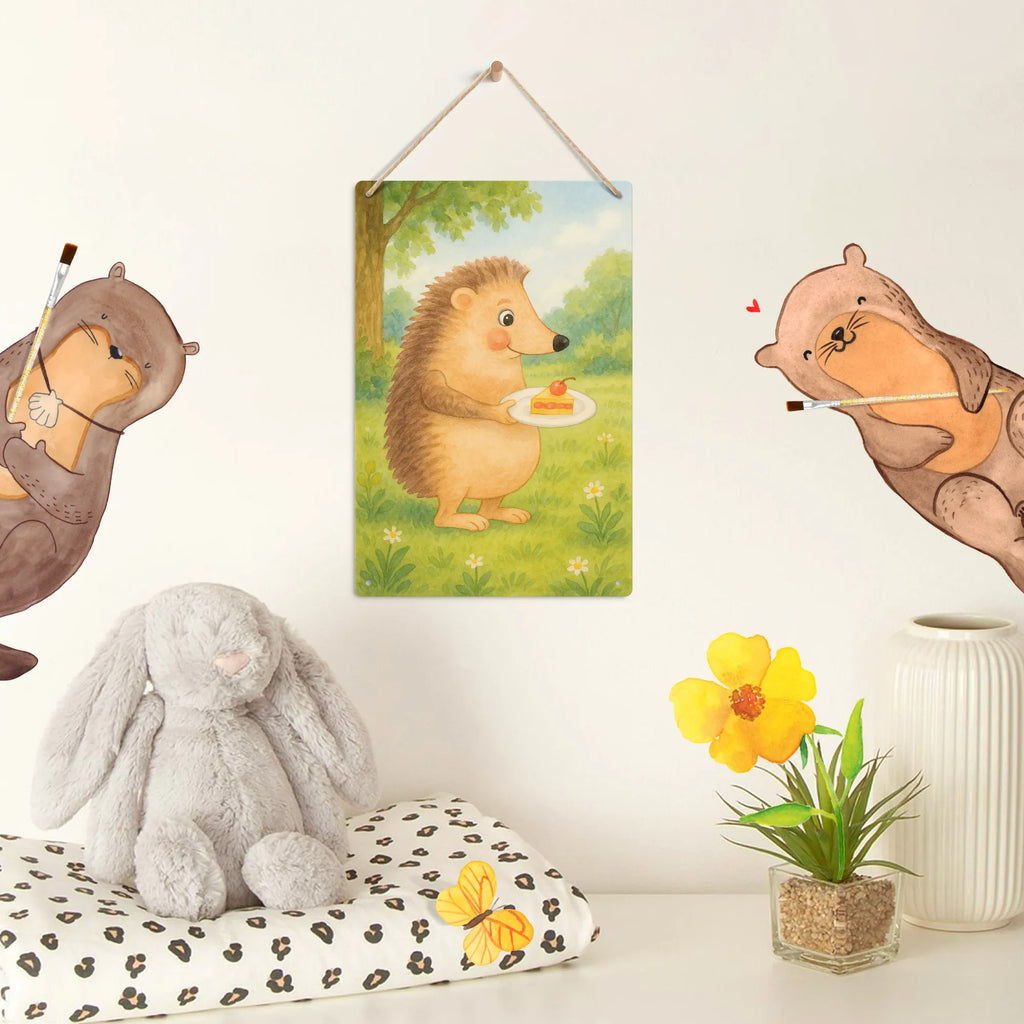 Paint by Numbers Metal Sign Hedgehog piece of cake Design small animals, cute, funny, cute animal motives, hand drawn, small world, funny sayings, good mood, happy, gifts, gift ideas, special gifts, animal lover, card, baking gift, food saying, cake, invitation party, bake cake, birthday cake, hedgehog