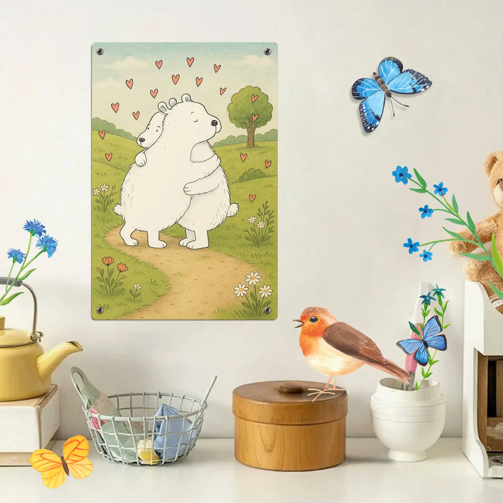 Malen nach Zahlen Metallschild Eisbär Umarmen Design DIY, Bastelidee, Malen, Künstler, Kreativität, Kunstwerk, Ausmalbild, Baseln, Malen nach Zahlen, Tiermotive, Gute Laune, lustige Sprüche, Tiere