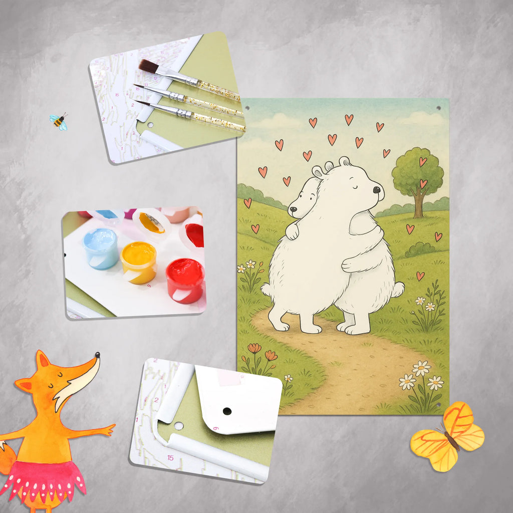 Malen nach Zahlen Metallschild Eisbär Umarmen Design DIY, Bastelidee, Malen, Künstler, Kreativität, Kunstwerk, Ausmalbild, Baseln, Malen nach Zahlen, Tiermotive, Gute Laune, lustige Sprüche, Tiere