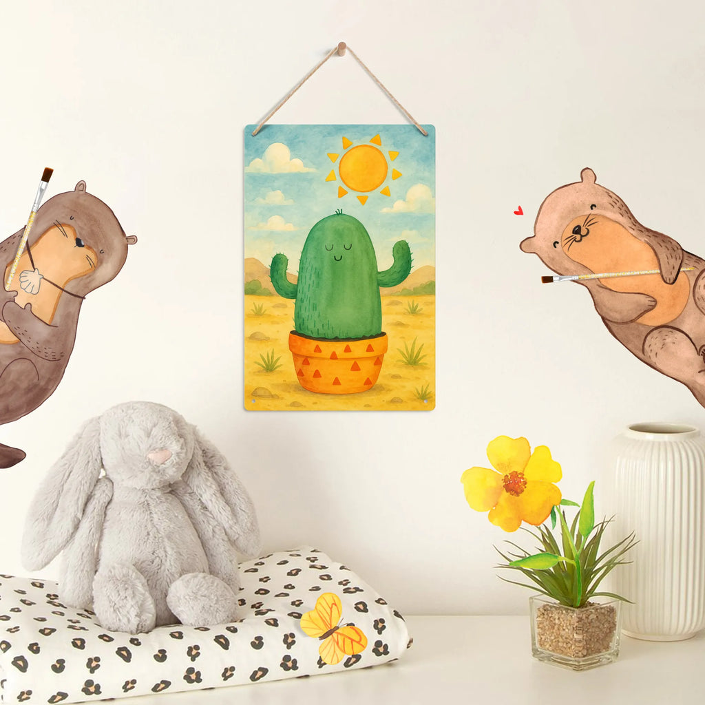 Metalowy szyld do malowania po numerach Kaktus Słońce Design Kaktus, Kaktusy