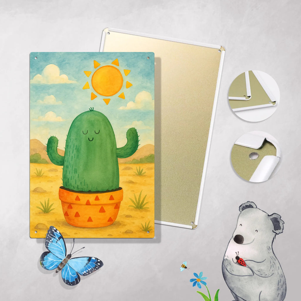 Metalowy szyld do malowania po numerach Kaktus Słońce Design Kaktus, Kaktusy