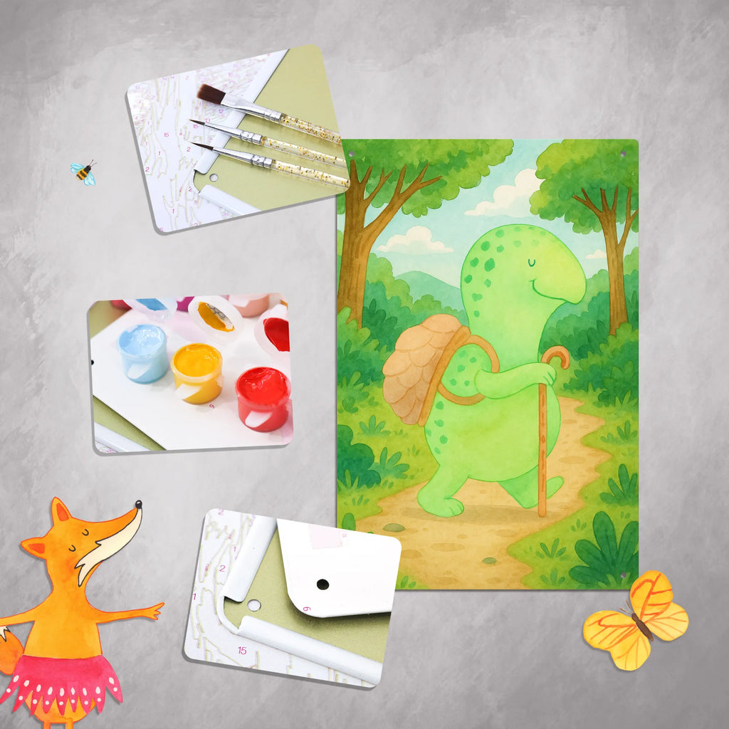 Malen nach Zahlen Metallschild Schildkröte Wanderer Design Kreativität, DIY, Künstler, Ausmalbild, Bastelidee, Baseln, Malen, Malen nach Zahlen, Kunstwerk, Schildkröte, Neuanfang, Motivationsspruch, Motivationssprüche, Motivation, Schildkröten