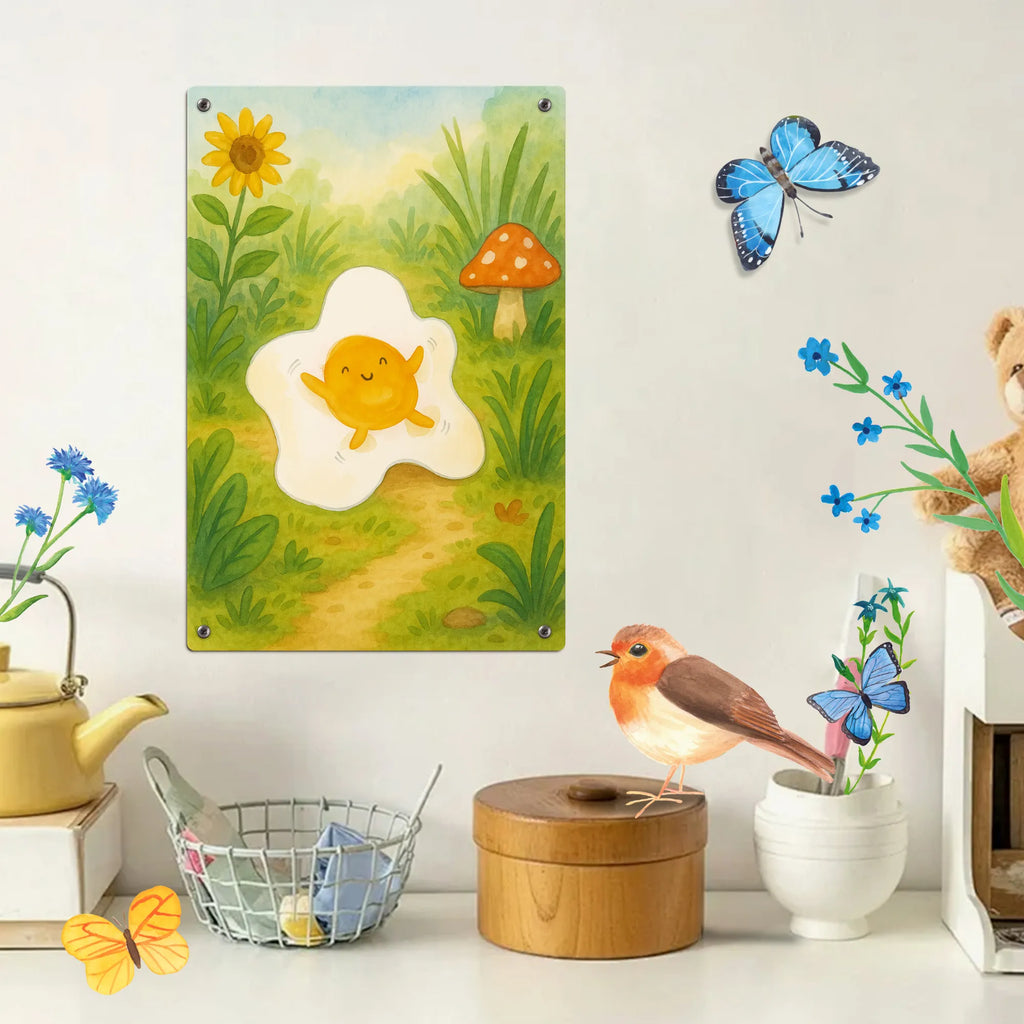 Paint by Numbers Metal Sign Fried egg egg Design small animals, cute, funny, cute animal motives, hand drawn, small world, funny sayings, good mood, happy, gifts, gift ideas, special gifts, animal lover, card, day, Egg, love, fried egg, nice