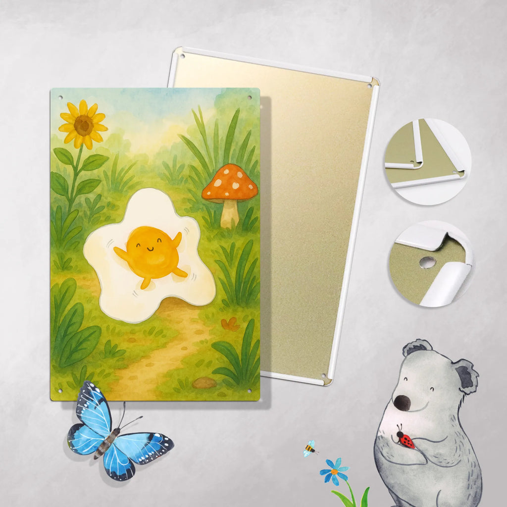 Paint by Numbers Metal Sign Fried egg egg Design small animals, cute, funny, cute animal motives, hand drawn, small world, funny sayings, good mood, happy, gifts, gift ideas, special gifts, animal lover, card, day, Egg, love, fried egg, nice